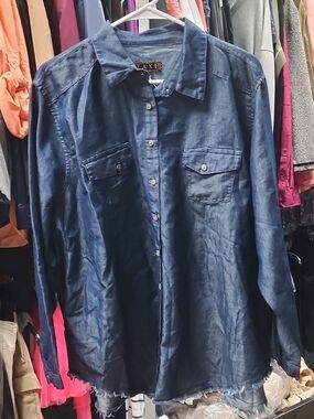 TAXI Indigo Button-Down Denim Shirt